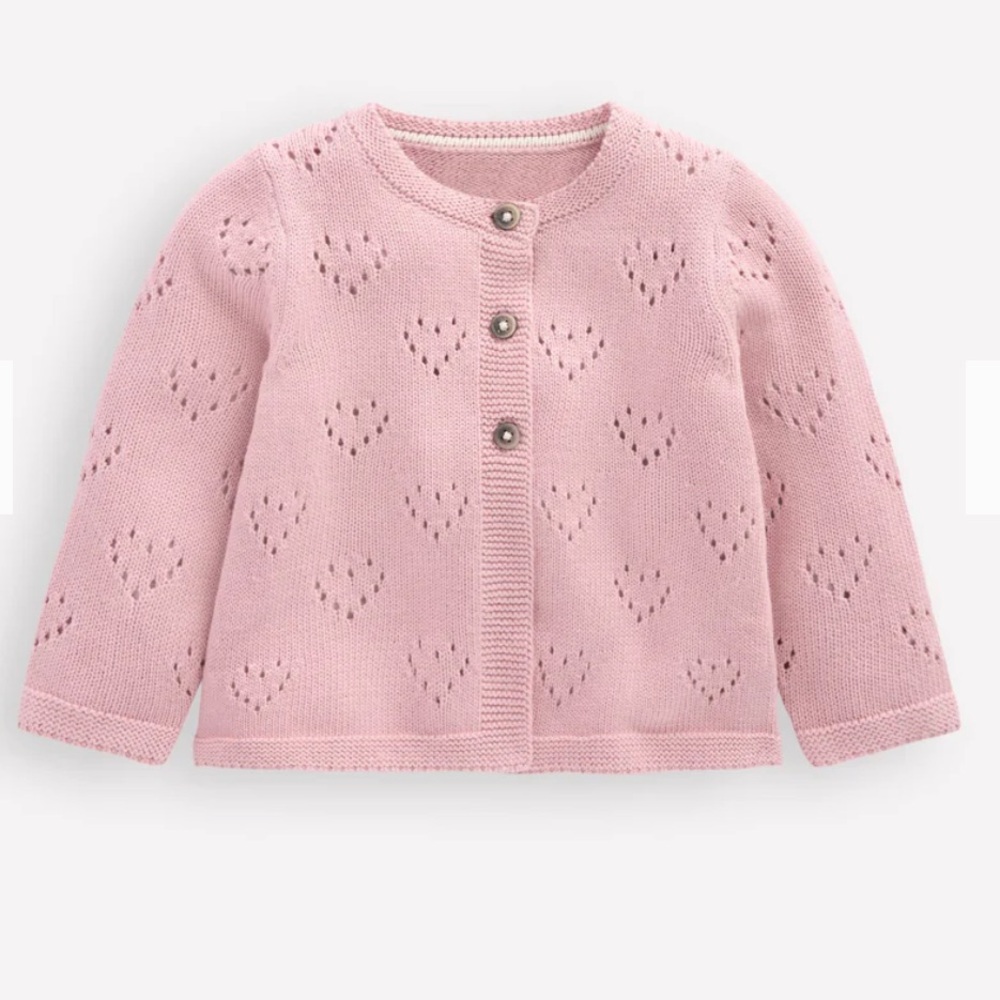 Boden Pretty Pointelle Cardigan Vintage Pink 3 - 6 Months